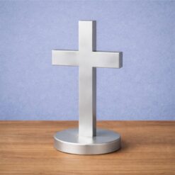 NFC Asztali kereszt szobor - Ezüst színben